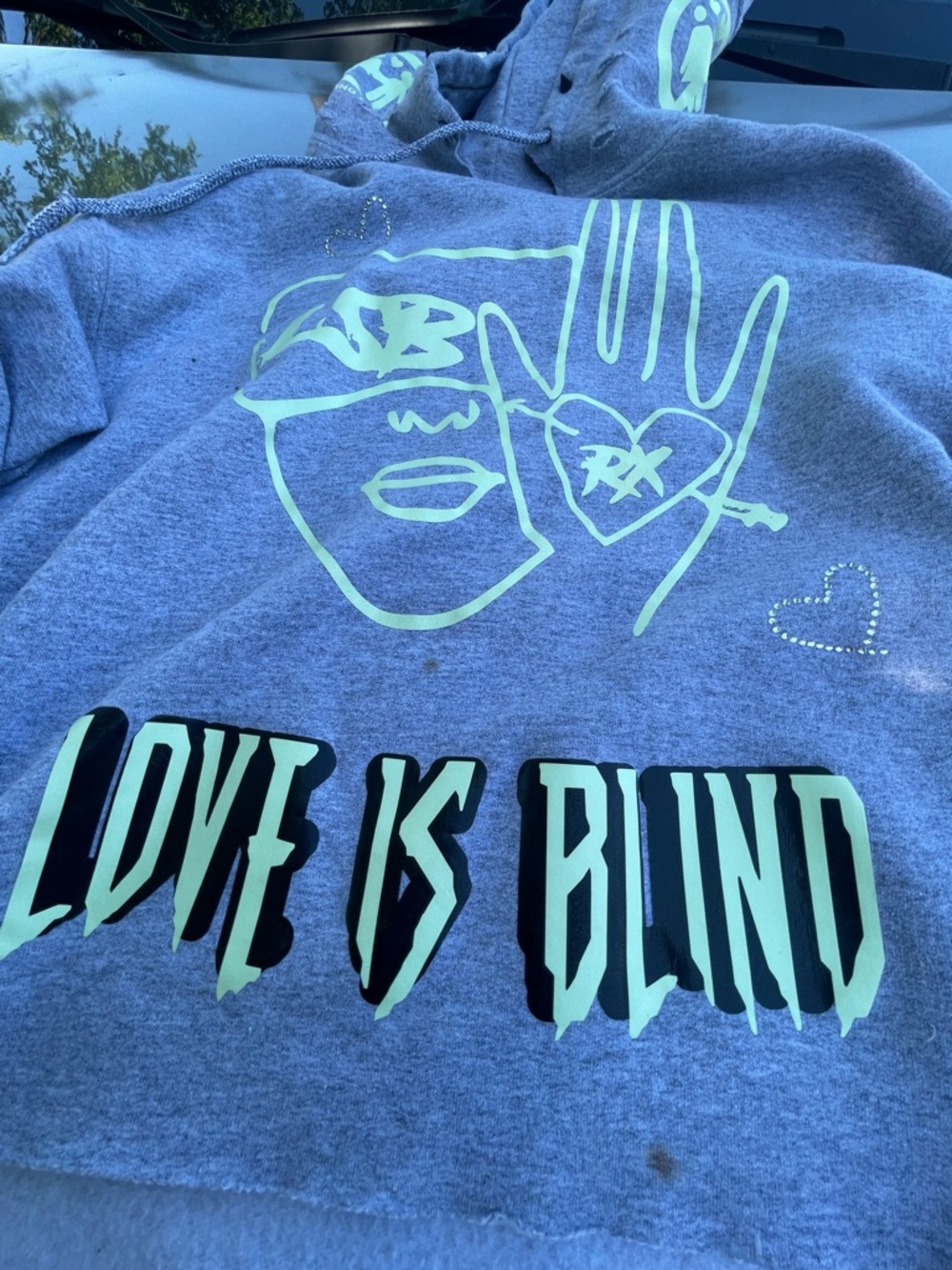 LSB Custom Glow in the dark cropped Hoodie